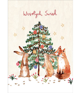 Kartka Świąteczna z życzeniami, artystyczna BNL40