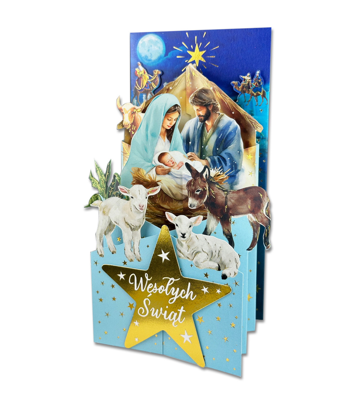 Kartka świąteczna, Szopka przestrzenna 3D HM1170