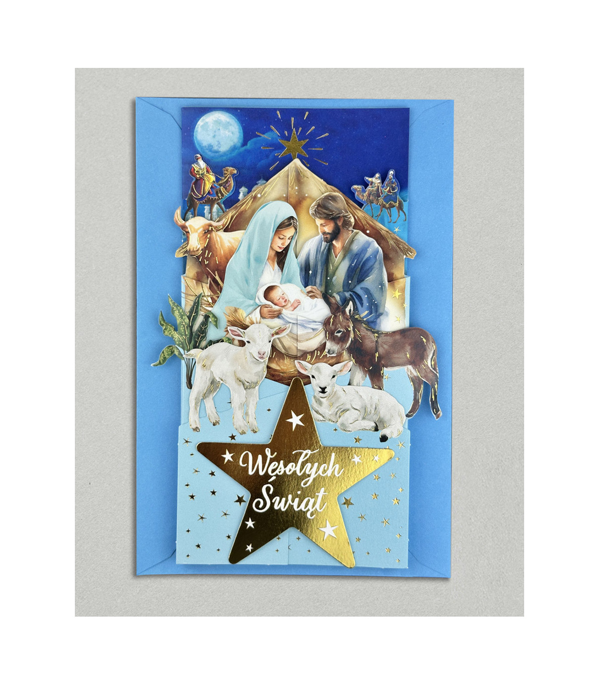 Kartka świąteczna, Szopka przestrzenna 3D HM1170