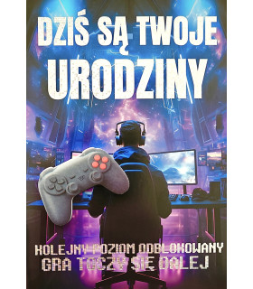 Kartka urodzinowa dla gracza komputerowego 3K120