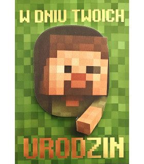 Kartka na Urodziny dla gracza w Minecrafta 3K124
