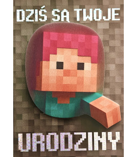 Kartka urodzinowa dla gracza w Minecrafta 3K125