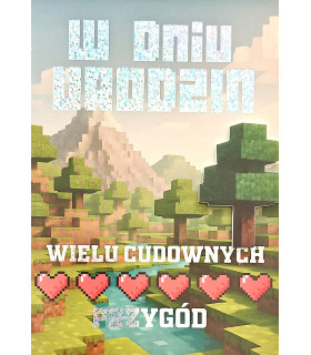 Kartka na Urodziny dla gracza w Minecrafta 3K126