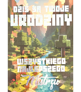 Kartka urodzinowa dla graczy w Minecrafta 3K127