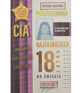 Kartka na 18 urodziny dla Dziewczyny, zabawna  4K122