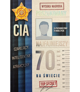 Kartka na 70 urodziny dla Mężczyzny, z humorem 4K131