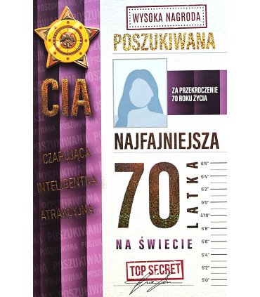 Kartka na 70 urodziny dla Kobiety, zabawna 4K132