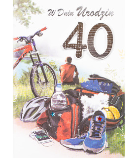 Kartka na 40 urodziny z życzeniami dla Mężczyzny  M1043