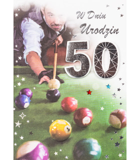Kartka na 50 urodziny z życzeniami dla Mężczyzny  M1044