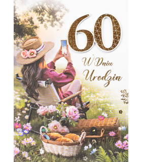 Kartka z okazji 60 urodzin dla Kobiety, Przyjaciółki M1050