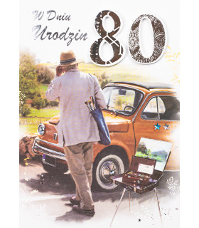 Kartka z okazji 80 urodzin dla Mężczyzny, Taty, Dziadka, M1047