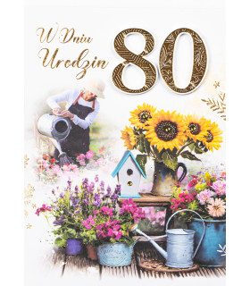 Kartka na 80 urodziny dla Kobiety, Mamy, Babci M1052