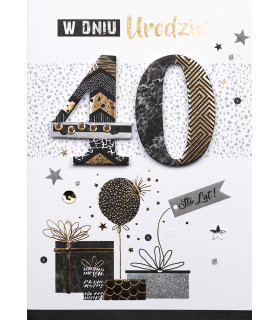 Kartka z okazji 40 urodzin dla Mężczyzny, Faceta M886