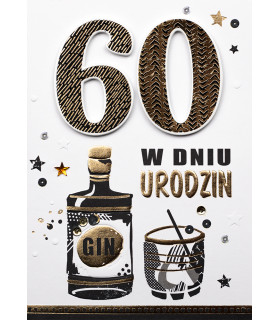 Kartka z okazji 60 urodzin z super życzeniami M888