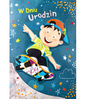 Kartka urodzinowa dla chłopca, przestrzenna 3D M1039