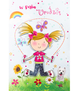 Kartka na urodziny dla Dziewczynki, przestrzenna 3D M1036