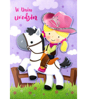 Kartka urodzinowa dla Dziewczynki, przestrzenna 3D M1040