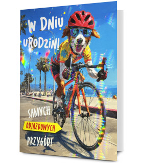 Kartka urodzinowa dla rowerzysty, zabawna Holo35
