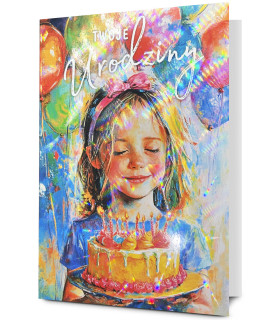 Kartka urodzinowa dla Dziewczynki pięknie zdobiona Holo38