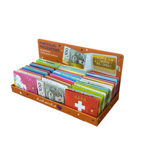 Portfeliki prezentowe zestaw 48 sztuk ze stojakiem POR48