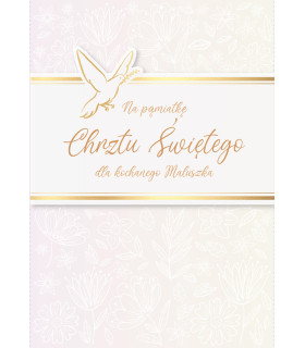 Kartka z okazji Chrztu z życzeniami, delikatna, elegancka DK1387