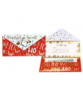 Koperta na Prezent Mikołajkowy bogato zdobiona PCKOP2