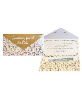 Koperta na Prezent Świąteczny zdobiona złoceniami PCKOP6
