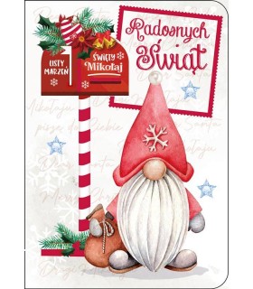 Kartka świąteczna z Mikołajem, zabawna DK948