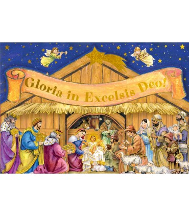 Kartka świąteczna Szopka pięknie zdobiona 3D PCPU11