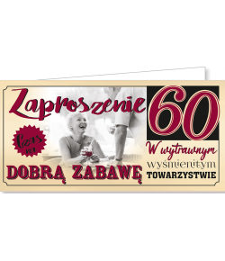 Zaproszenie na 60 urodziny zestaw 10 szt ZAB87