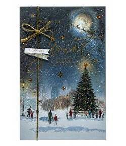 Pejzaż świąteczny Kartka pięknie zdobiona HM1067