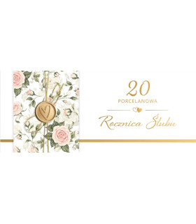 Kartka z okazji 20 Rocznicy Ślubu, Porcelanowych Godów KPAS260