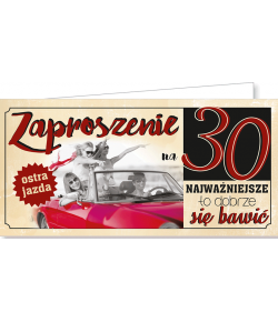 Zaproszenie na 30 urodziny zestaw 10 szt ZAB90
