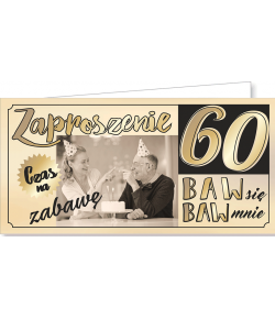 Zaproszenie na 60-te urodziny zestaw 10 szt ZAB92
