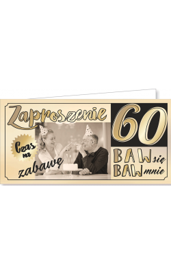 Zaproszenie na 60-te urodziny zestaw 10 szt ZAB92