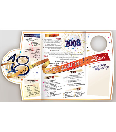Kartka na 18 urodziny dla Chłopaka urodzonego w 2008 r ABCR26