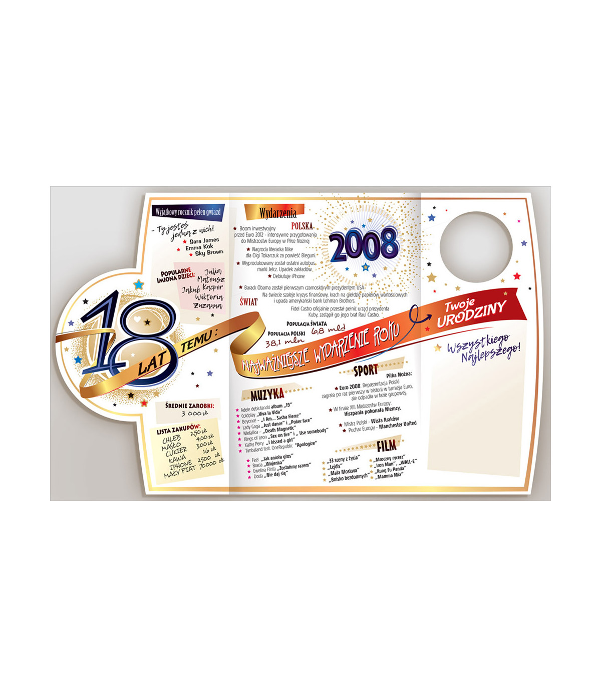 Kartka na 18 urodziny dla Chłopaka urodzonego w 2008 r ABCR26