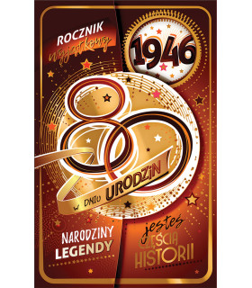 Kartka na 80 urodziny dla urodzonych w 1946 r ABCR32