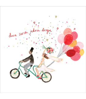 Kartka na ślub artystyczna z życzeniami KWL31