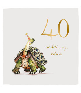 Kartka na 40 urodziny, zabawna, artystyczna KWL33