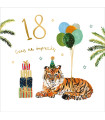 Kartka na 18 urodziny zabawna, artystyczna ilustracja KWL36