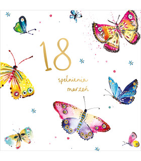 Kartka z okazji 18 urodzin, ilustracja artystyczna KWL38