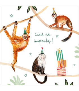 Kartka urodzinowa zabawna, artystyczna ilustracja KWL40