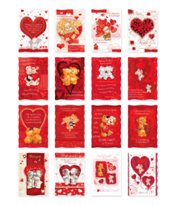 Zestaw Pocztówek walentynkowych 16 szt PVLZ