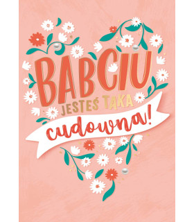Kartka dla Cudownej Babci z extra życzeniami DK1398