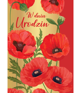 Kartka urodzinowa bogato zdobiona złoceniami DK1382