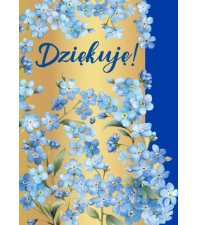 Kartka z Podziękowaniami, Dziękuje, zdobiona złoceniami DK1381