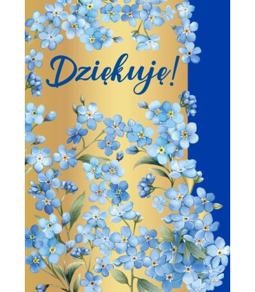 Kartka z Podziękowaniami, Dziękuje, zdobiona złoceniami DK1381