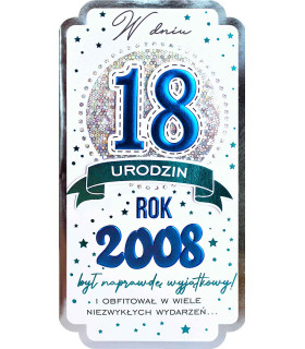 Kartka na osiemnastkę dla urodzonych w 2008 roku PM446