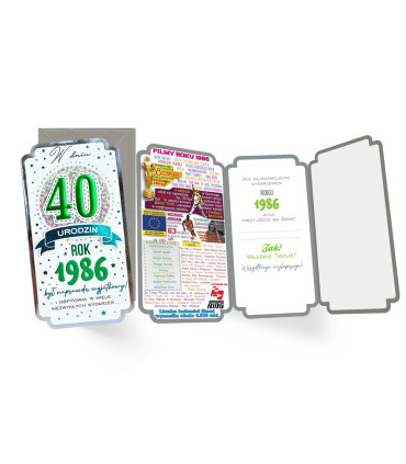 Kartka dla urodzonych w 1986 roku na 40 urodziny PM450